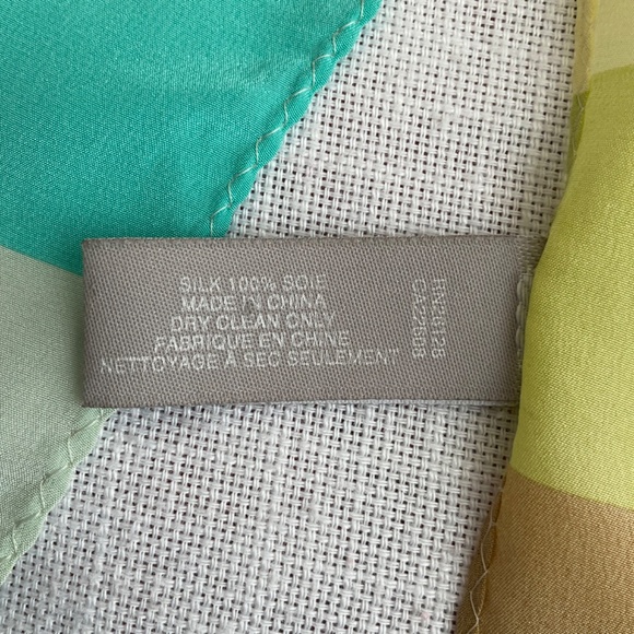 •Echo Vintage Striped 100%Silk Signed Logo Scarf 54”x11” - Picture 7 of 10